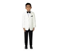 Spring Notion Big Boys' Modern Fit Tuxedo, No Tail, Off-white Jacket/Black Pants, 4 Years