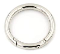 Spring O Rings, 2Pcs Spring Snap Clip Hooks, OD Φ34mm Round Carabiner Snap Clip, Clamp Clasp Keyring Buckle for Bags Purses Handbag Strap (Silver)