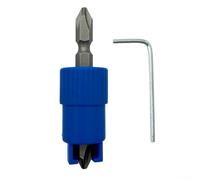 Spring-Operated Screwdriver Aid for Maintaining Screw Orientation During Initial Thread Engagement in Blind or Tight Areas (Blue)