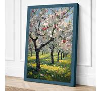 Spring Orchard in Bloom Canvas Wall Art Print 36x24 Inch (91 x 61 cm)