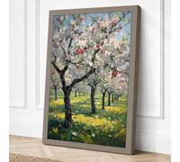 Spring Orchard in Bloom Canvas Wall Art Print 36x24 Inch (91 x 61 cm)