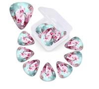 Spring Orchid Butterfly Print Guitar Picks 12 Pack Guitar Plectrums with Storage Box Bass Picks For Acoustic Guitar Bass Electric Ukulele Includes 0.46mm, 0.71mm, 0.96mm