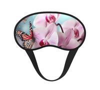Spring Orchid Butterfly Sleep Mask for Side Sleeper, Light Blocking Night Masks for Sleeping Eye Mask for Women Men Eye Cover Soft Comfortable Eye Shade for Travel, Nap