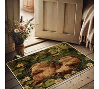 Spring Otter Doormat, Brown Otters Front Door Mat for Outdoor & Indoor Entrance Nature Decor, Rubber Waterproof Non-Slip Dust Absorbent, Easy Clean 29x17 Inch
