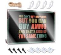 Spring Outdoor Decor, Posters Funny Soft Bath Wall Decor, Colorful Rustic Metal Tin Sign For Man Cave | Workshop Holiday Gift Custom You Can't Buy Happiness But You Can Buy Ammo(30X40CM)