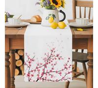 Spring Pink Floral Cherry Blossoms Table Runner 70 Inches Long,Table Runners Kitchen Dining Tables Decoration for Home Party Decor, Japanese Flowers Tables Runner Wedding Dresser Scarf