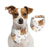 Spring Pink Floral Scottish Highland Cow,Dog Bandanas Cotton Pet Scarf Adjustable Bibs for Pet,S