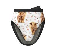 Spring Pink Floral Scottish Highland Cow, Mini Silicone Oven Mitts, Heat Resistant Non-Slip Kitchen Oven Gloves