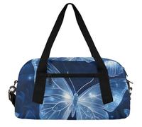 Spring Pink Flowers Kids Duffle Bag Boys Girls Small Sport Dance Gym Bag for Overnight Travel Weekender Carry On, Transparent Butterfly, 18.5"L x 9.4"W x 7.8"H