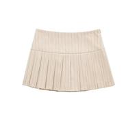 Spring pinstripe short shirt wide pleated pants suit-short skirt-L