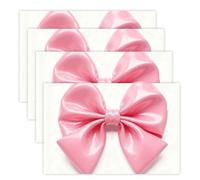 Spring Place Mats Set 30x45cm*4 Pink Bow Decorative Summer Decor Placemats Rectangle Spring Table Mats for Party Home Kitchen Dining Table Decoration
