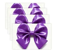 Spring Place Mats Set 30x45cm*4 Purple Bow Decorative Summer Decor Placemats Rectangle Spring Table Mats for Party Home Kitchen Dining Table Decoration