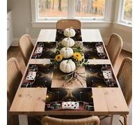 Spring Place Mats Set 30x45cm*6 Poker Tournament Decorative Summer Decor Placemats Rectangle Spring Table Mats for Party Home Kitchen Dining Table Decoration