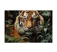 Spring Place Mats Set 30x45cm Jungle Tiger Decorative Summer Decor Placemats Rectangle Spring Table Mats for Party Home Kitchen Dining Table Decoration