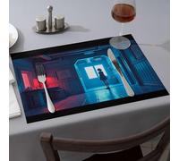 Spring Placemats A Person Stands In A Dimly Lit Room Dining Place Mats Modern Farmhouse Decor Washable Placemats(1PCS)