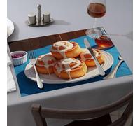Spring Placemats Cinnamon Rolls with Icing On A Sunny Table Dining Place Mats Kitchen and Dining Tablecloth(1PCS)