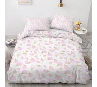 Spring Plants Single Duvet Cover Sets Petals Pastoral Bedding Set 3 Pieces - 110gsm Soft Brushed Microfiber Quilt Cover, Bed Set with 2 Pillowcases 50x75 cm, Zipper Closure -Kg1149
