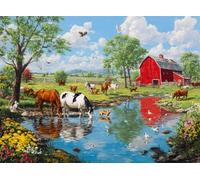 Spring Pond 500 Piece Jigsaw Puzzles for Adults, Colourful, Challenging & Brainteasing Adult puzzles 500 Pieces Animals, Fun jigsaws for The Whole Family 20x15 inch