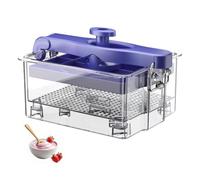 Spring Press Yogurt Strainer, Clear Plastic Greek Yogurt Maker with Drain Tray & Filter Cloth, Cheese Tofu Vegetable Ricer Strainer Container for Homemade