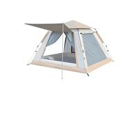 [Spring Pressure Quick Opening Tent] 3 Seconds one-Click unfolding - Oxford Cloth is Rainproof, with its own Foyer Pole, Multi-Size Optional (Quicksand Gold, Floor Nails + Windbreak Rope)