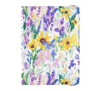 Spring Purple Flowers White Passport and Vaccine Card Holder Combo Passport Case Travel Documents Wallet Passport Holder Case for Men and Women Waterproof