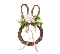 Spring Rabbit Door Garland | Artificial Green Rabbit with Pastel Eggs and Flowers - Wall Hanging, Seasonal for Front Door, Window or Garden Shed