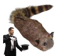 Spring Raccoon Toy, High Simulation Soft Plush Stage Performance, Plush Raccoon Toy, Realistic,Moveable, Stand at Attention, Bite Your Finger, Kiss On The Cheek, Play Dead,Magic Performance Props