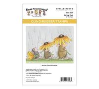 Spellbinders Rain Cling Rubber Stamp from The Spring Collection by House-Mouse Designs, RED, ONE