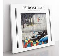 Spring Rain In Tsuchiyama By Utagawa Hiroshige Exhibition Museum Asian Japanese Canvas Wall Art Print Ready to Hang, Framed Picture for Living Room Bedroom Home Décor, 35x35 cm (14x14 Inch)