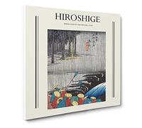 Spring Rain In Tsuchiyama By Utagawa Hiroshige Exhibition Museum Asian Japanese Canvas Wall Art Print Ready to Hang, Framed Picture for Living Room Bedroom Home Décor, 14x14 Inch (35x35 cm)