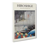 Spring Rain In Tsuchiyama By Utagawa Hiroshige Exhibition Museum Asian Japanese Canvas Wall Art Print Ready to Hang, Framed Picture for Living Room Bedroom Home Office Décor, 20x14 Inch (50x35 cm)