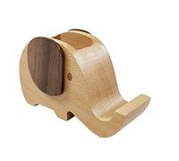 Spring.Rd Multi-Functional Novelty Wooden Elephant Phone Stand with Pen&Pencil Cup Holder Desk Decoration Stationery Organizer Wooden Lovely Pen Pencil Holder for Study Ornaments