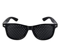 Spring.Rd Pinhole Glasses Vision Improve Plastic Eyesight Correction Glasses Vision Training Glasses Grid Glasses for Eyes Relaxation Black