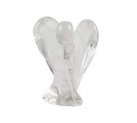 Spring.Rd Pocket Guardian Angel Crystal Opal Healing Worry Stone Gemstone Carved Mini Figurine Statue Ornament Decoration 1.5 inch White Crystal