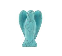 Spring.Rd Pocket Guardian Angel Crystal Opal Healing Worry Stone Gemstone Carved Mini Figurine Statue Ornament Decoration 1.5 inch White Turquoise
