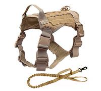 Spring.Rd Tactical Dog Harness Vest with Handle No-Pull Adjustable with Hook Loop for Training Hunting Hiking Walking (Khaki, XL)