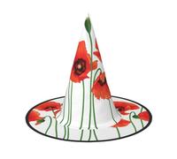 Spring Red Flowers Halloween Witch Hat Halloween Costumes For Women Men Witch Hats Fancy Dress