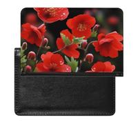Spring Red Flowers Passport Cover Protector Rfid Blocking Passport Holder Id Card Holder Secure Travel Wallet Organizer for Passport Tickets Credit Cards, style, One Size