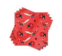 Spring Red Ladybug Paper Napkins Disposable Decorative Polka Dot Dinner/Lunch Napkins for Party, Table, Home Decor. 60PCS, 2-Ply, Folded 6.5 x 6.5 In.