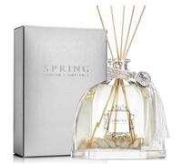 SPRING Reed Diffuser with Sea Shells 300ml with 5 Reed Sticks - French-Made Perfume Diffuser, Home Fragrance with Elegant Tropical Themed Glass Bottle- Luxury Gift, Long-Lasting Orchid Seduction Scent