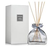 SPRING Reed Diffuser with Silver Flakes 280ml - French-Made Perfume Diffuser with 5 Reed Sticks, Home Aromatherapy with Elegant Glass Bottle - Luxury Gift, Long-Lasting White Flower Scent