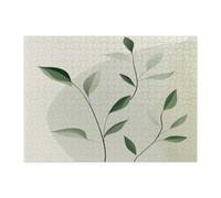 Spring Retro Willow Tree Jigsaw Puzzles for Adults 500 Piece, Mid Century Plant Leaves Wooden Puzzles, Botanical Printed Decorations for Entertainment Party