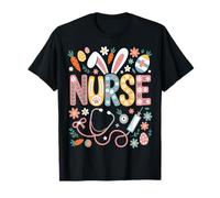 Spring RN Nurse Life Pastel Bunny Flowers Egg Medical Art T-Shirt