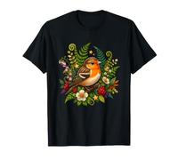 Spring Robin in Wild Forest Floral Wonderland T-Shirt
