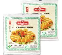 Spring Roll Pastry, 30/40 Sheets, Frozen Spring Home Tyj Spring Roll Pastry 550G (8.5" 40 Sheets [Pack of 2])
