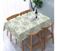 Spring Sage Green Floral Tablecloth Rectangle 60 x 120 Inch Chinoiserie Flowers Table Cloth Polyester Fabric Vintage Farmhouse Table Cover for Kitchen Party Dining Picnic Decor