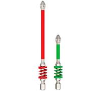 Spring Screwdriver Bit, Magnetic Screwdriver Bit, Tough Electrician Tip, Spring Shock Absorber, 2-Piece Set, Alloy Steel, for Technician Work Electrician Concrete Metal Building Furniture