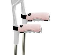 SPRING SEAON Forearm Crutch Pads Auli Velvet - Soft Foam Grip Covers for Elbow Crutches, Non-Slip & Comfortable, Relieves Hand Pain, Universal Fit, Washable, 2 Pack(Pink)