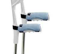 SPRING SEAON Forearm Crutch Pads Auli Velvet - Soft Foam Grip Covers for Elbow Crutches, Non-Slip & Comfortable, Relieves Hand Pain, Universal Fit, Washable, 2 Pack(Blue Gray)