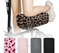 SPRING SEAON Knee Scooter Pad Cover - Soft Fluffy Plush Memory Foam Pad, 2 Inch Thick Comfort Padding, Machine Washable, Suitable for Knee Walker Accessories, Universal Fit(Leopard Print)